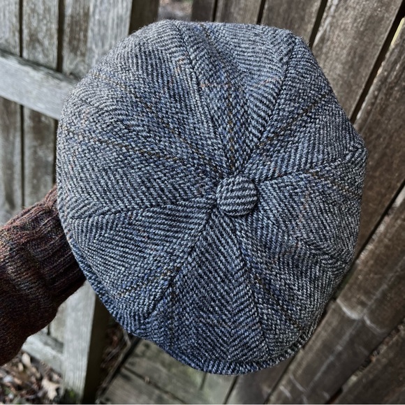 WoolOvers Men’s 100% Wool Bakers Boy Slate Grey Cap Hat NWT Sz M - Picture 3 of 16